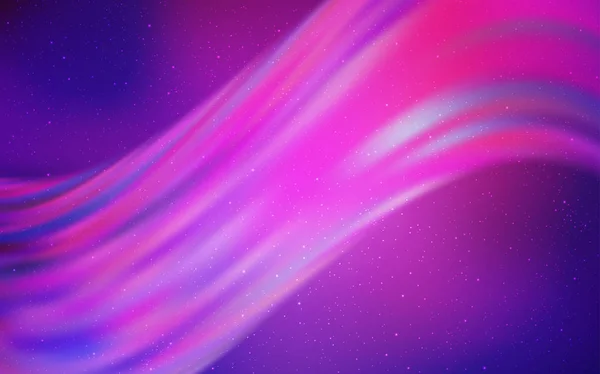 Ljus lila, rosa vektor bakgrund med galax stjärnor. — Stock vektor