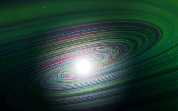 Donker groene vector lay-out met kosmische sterren. — Stockvector