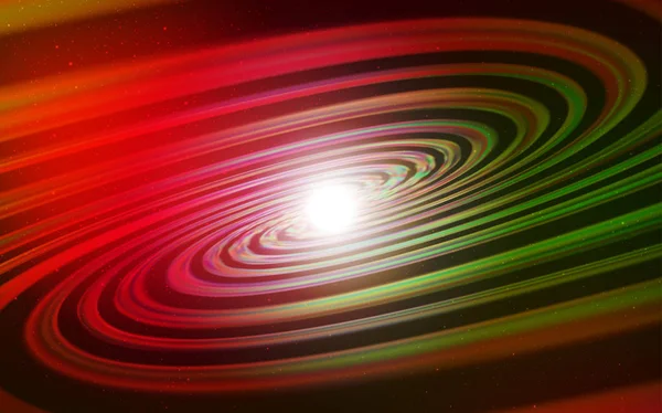 Dunkelgrüner, roter Vektorhintergrund mit astronomischen Sternen. — Stockvektor