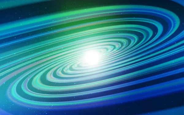 Açık mavi, galaksi yıldızları ile yeşil vektör arka plan.