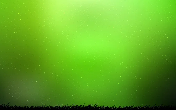 Hellgrüner Vektorhintergrund mit Galaxiensternen. — Stockvektor