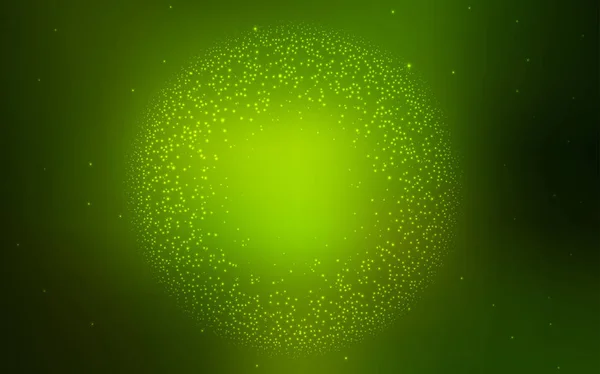 Textura vetorial verde escuro com estrelas de forma leitosa . — Vetor de Stock