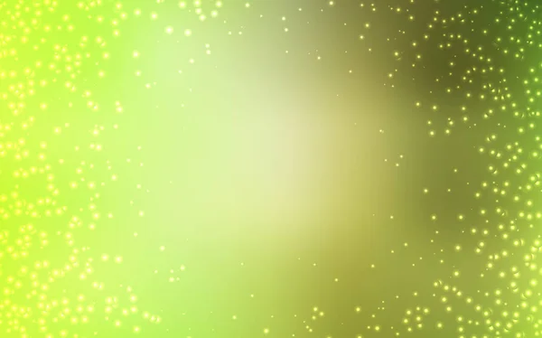 Verde claro, diseño vectorial amarillo con estrellas cósmicas . — Vector de stock