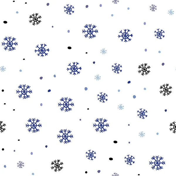 Plantilla inconsútil de vector púrpura claro con copos de nieve de hielo . — Archivo Imágenes Vectoriales