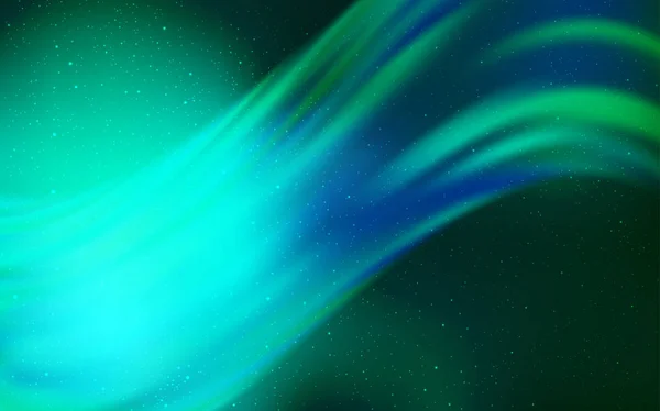 Hellgrüne Vektorschablone mit Raumsternen. — Stockvektor