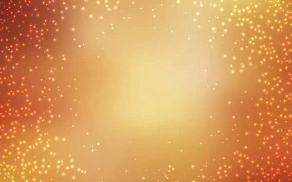Diseño vectorial naranja claro con estrellas cósmicas . — Vector de stock