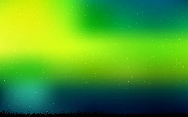 Modèle vectoriel vert foncé, jaune avec étoiles de l'espace . — Image vectorielle
