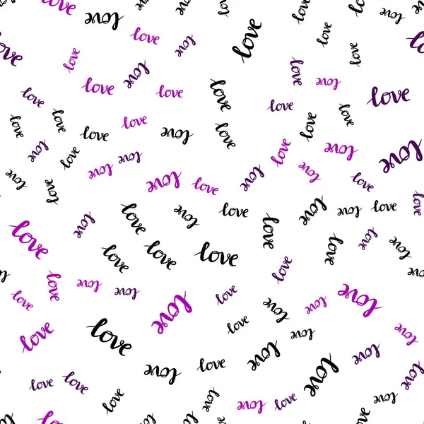 Fond sans couture vecteur violet foncé avec phrase LOVE YOU . — Image vectorielle