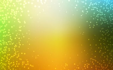 Açık yeşil, astronomik yıldızlar ile sarı vektör arka plan.