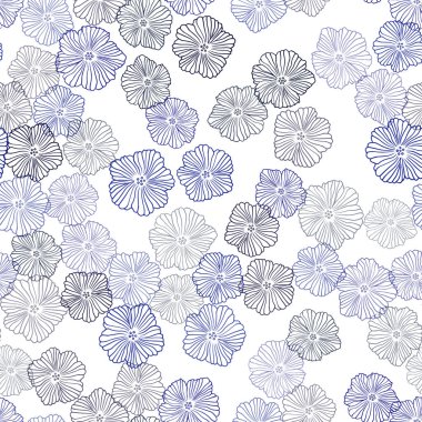 Çiçeklerle koyu çok renkli vektör dikişsiz doodle doku.
