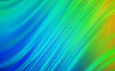 Açık mavi, kozmik yıldızlar ile yeşil vektör düzeni.