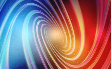 Açık mavi, galaksi yıldızları ile kırmızı vektör arka plan.