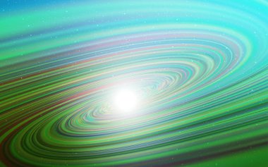 Açık mavi, kozmik yıldızlar ile yeşil vektör düzeni.