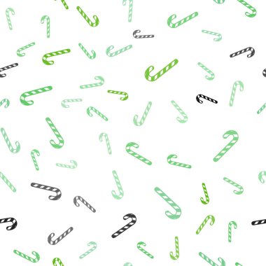 Işık yeşil vektör seamless modeli ile lezzetli xmas şekerler.