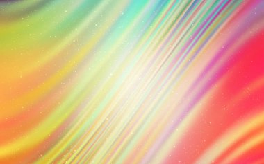 Açık yeşil, gece gökyüzü yıldızları ile kırmızı vektör deseni.