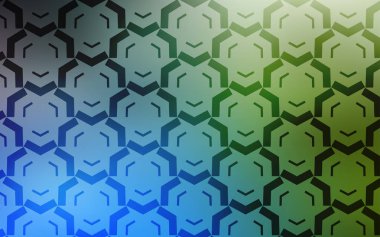 Açık Mavi, bükülmüş çizgilerle yeşil vektör dokusu.