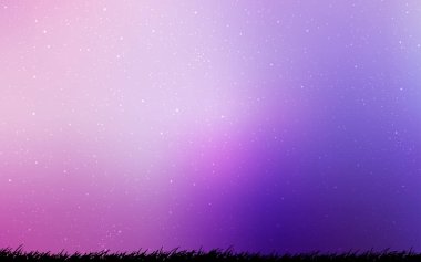 Açık mor, galaksi yıldızları ile pembe vektör arka plan.