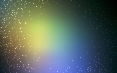Açık Mavi, Astronomik yıldızlarla sarı vektör arka plan.