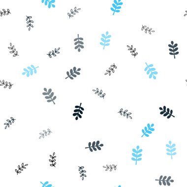 Yaprakları ile Koyu Mavi vektör dikişsiz zarif desen.