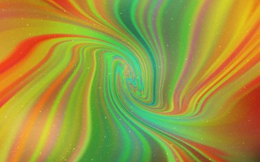 Açık yeşil, galaksi yıldızları ile sarı vektör arka plan.