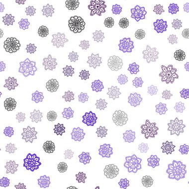 Koyu Pembe, Renkli kar taneleri ile Mavi vektör dikişsiz doku.