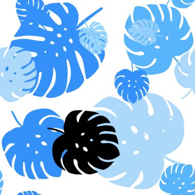 Açık Mavi vektör yaprakları ile dikişsiz doğal zemin.