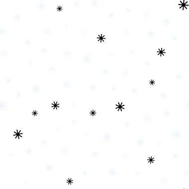 Buz kar taneleri ile Açık Mavi vektör sorunsuz şablon.