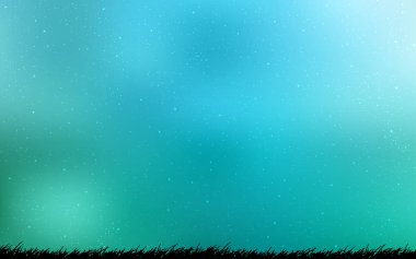 Açık mavi, gece gökyüzü yıldızlar ile yeşil vektör deseni.