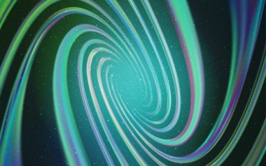 Açık mavi, astronomik yıldızlar ile yeşil vektör arka plan.