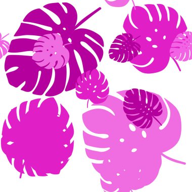 Açık Pembe vektör yapraklar ile dikişsiz soyut desen.