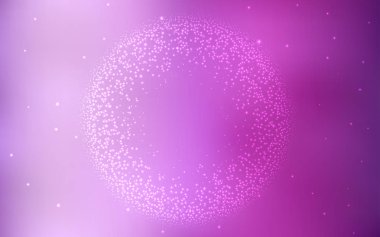 Açık mor, galaksi yıldızları ile pembe vektör arka plan.