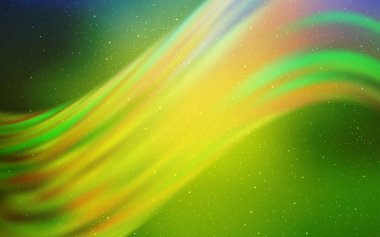 Gece gökyüzü desenle ışık yeşil vektör yıldız.