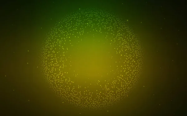 Dark Green, Yellow vector texture with milky way stars. — Stock Vector