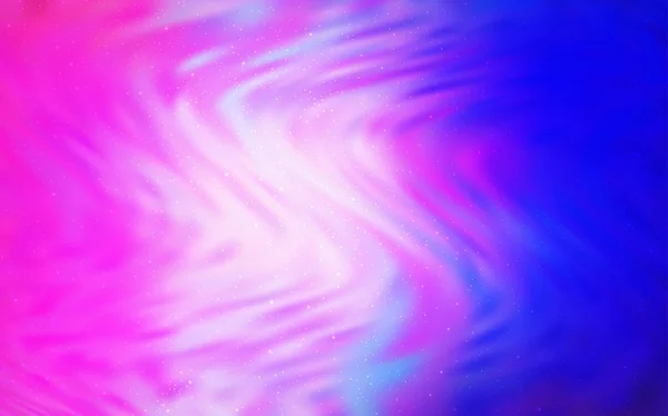 Rosa chiaro, sfondo vettoriale blu con stelle galassia . — Vettoriale Stock