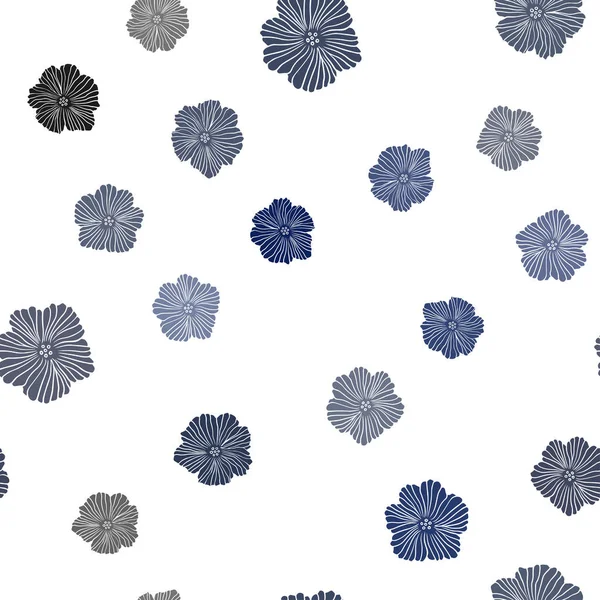 Çiçeklerle lacivert vektör sorunsuz soyut zemin.