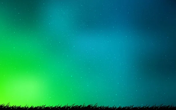 Azzurro, disposizione vettoriale verde con stelle cosmiche . — Vettoriale Stock