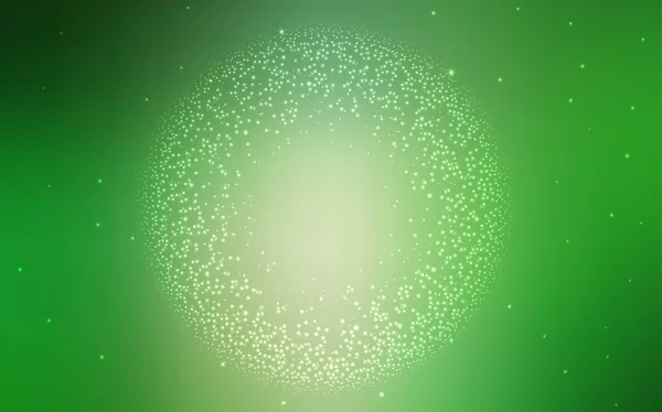 Fond vectoriel vert clair avec étoiles de galaxie . — Image vectorielle