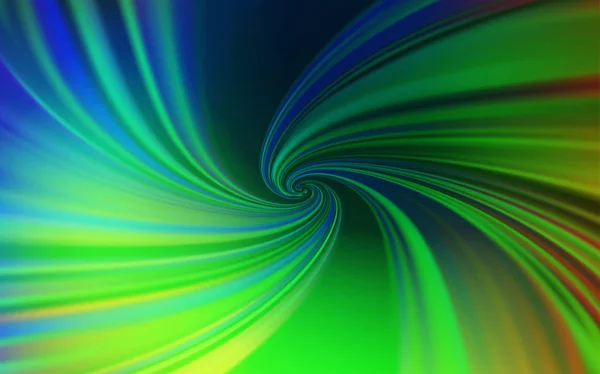 Azul claro, textura vectorial verde con líneas curvas . — Vector de stock