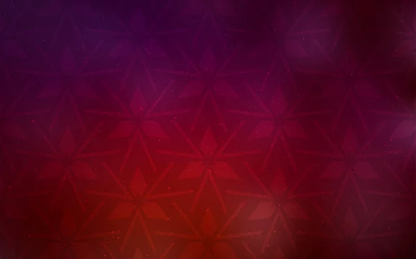 Dark Red vector backdrop with lines, triangles. — Stock Vector