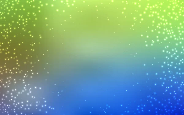 Bleu clair, motif vectoriel vert avec étoiles du ciel nocturne . — Image vectorielle