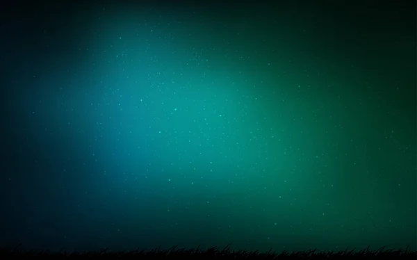 Biru gelap, latar belakang vektor hijau dengan bintang galaksi . - Stok Vektor