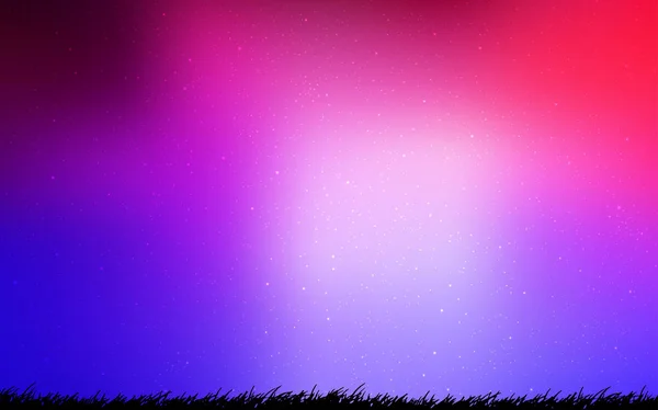 Светло-розовый, голубой векторный фон со звездами галактик . — стоковый вектор