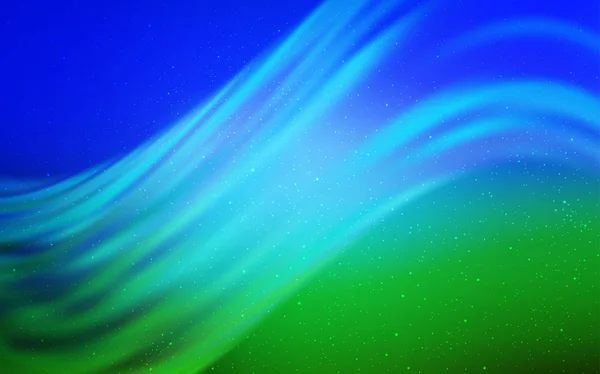 Ανοιχτό μπλε, πράσινο διάνυσμα φόντο με αστρονομικά αστέρια. — Διανυσματικό Αρχείο
