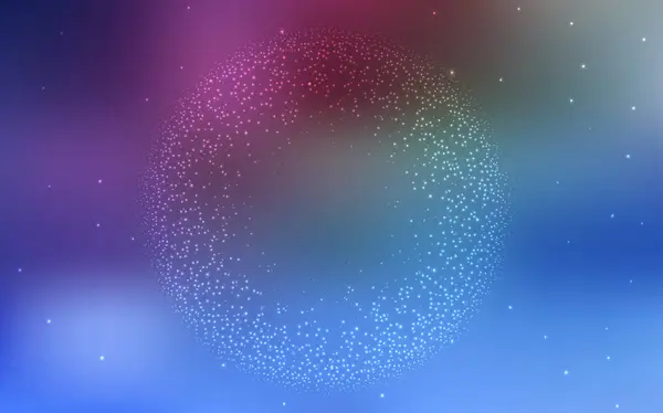 Donker roze, blauwe vector textuur met melkweg sterren. — Stockvector