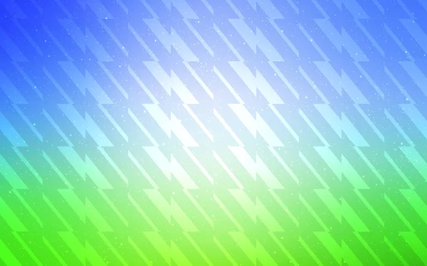 Licht blauwe, groene vector achtergrond met stright strepen. — Stockvector
