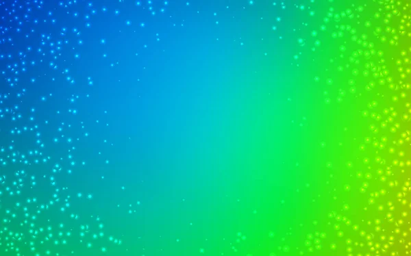 Azul claro, textura vetorial verde com estrelas de forma leitosa . — Vetor de Stock