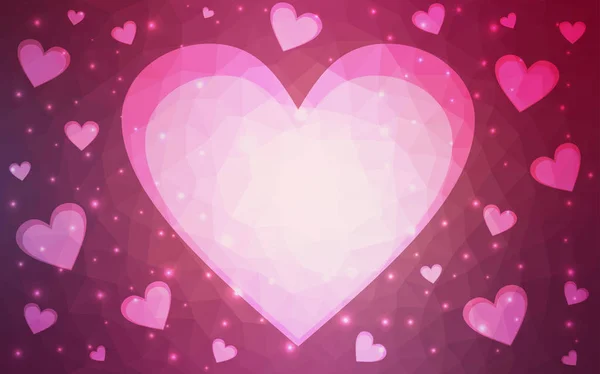 Світло-рожевий векторний фон з сердечками . — стоковий вектор