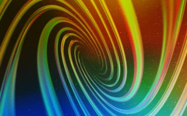 Açık mavi, galaksi yıldızları ile sarı vektör arka plan.