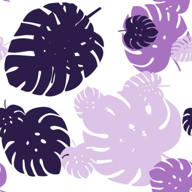 Yaprakları ile Açık Mor vektör dikişsiz doodle desen.