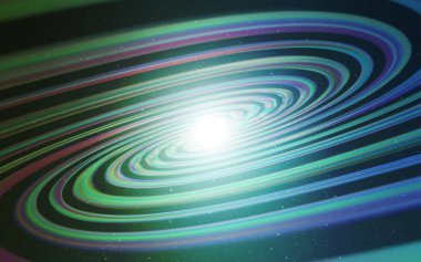 Açık mavi, kozmik yıldızlar ile yeşil vektör düzeni.